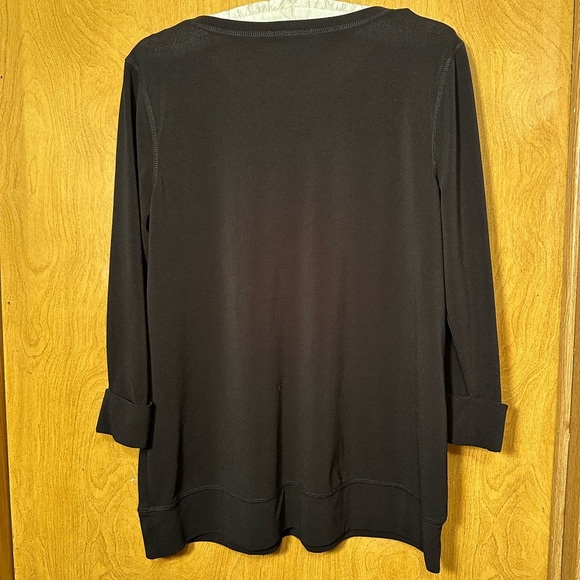 Lynn Ritchie Silver Black 3/4 Sleeve Top size XS - Picture 4 of 9